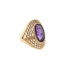 Image 4 of Vintage rose gold ring set with synthetic gemstone