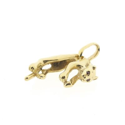 Image 2 of Gold panther pendant with rubies