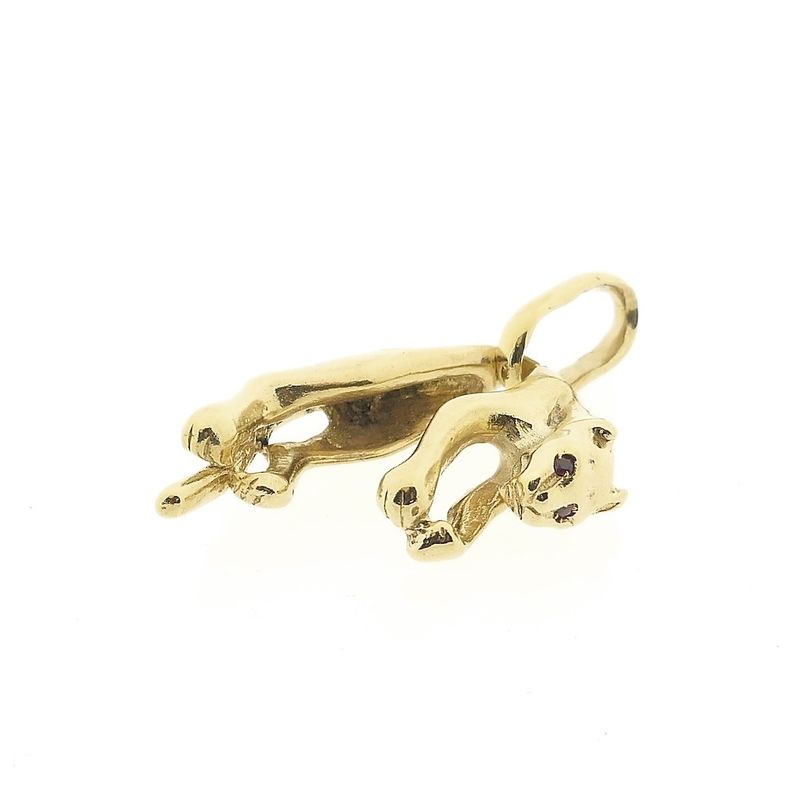 Image 2 of Gold panther pendant with rubies