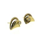 Image 6 of Gold stud earrings with diamond; 0.05 ct.