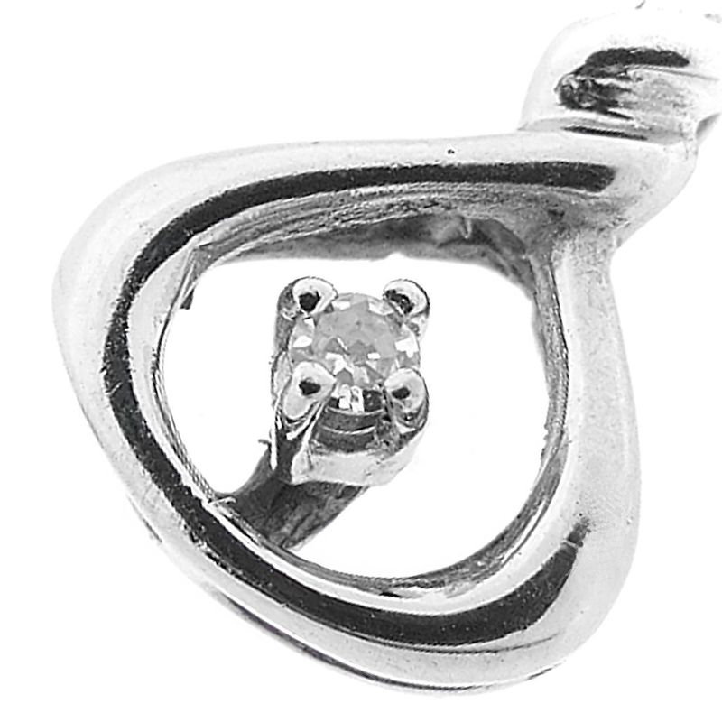 Image 8 of White gold minimalist pendant with diamond; 0.015 ct.