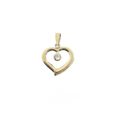 Gold pendant of a heart with zirconia Image 1 of Gold pendant of a heart with zirconia