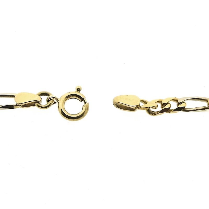 Image 5 of Two-tone gold Figaro link bracelet; 20 cm