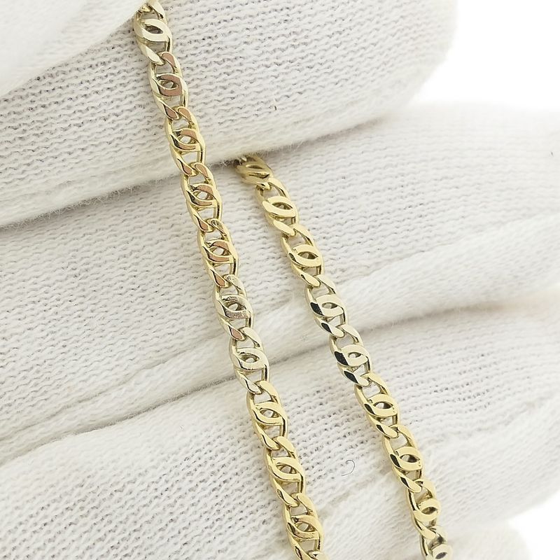 Image 7 of Two-tone gold navy link bracelet