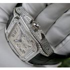 Image 29 of Cartier Santos 100 XL Chronograph 'Factory-Set' Diamonds 2891; 18k white gold watch with diamonds