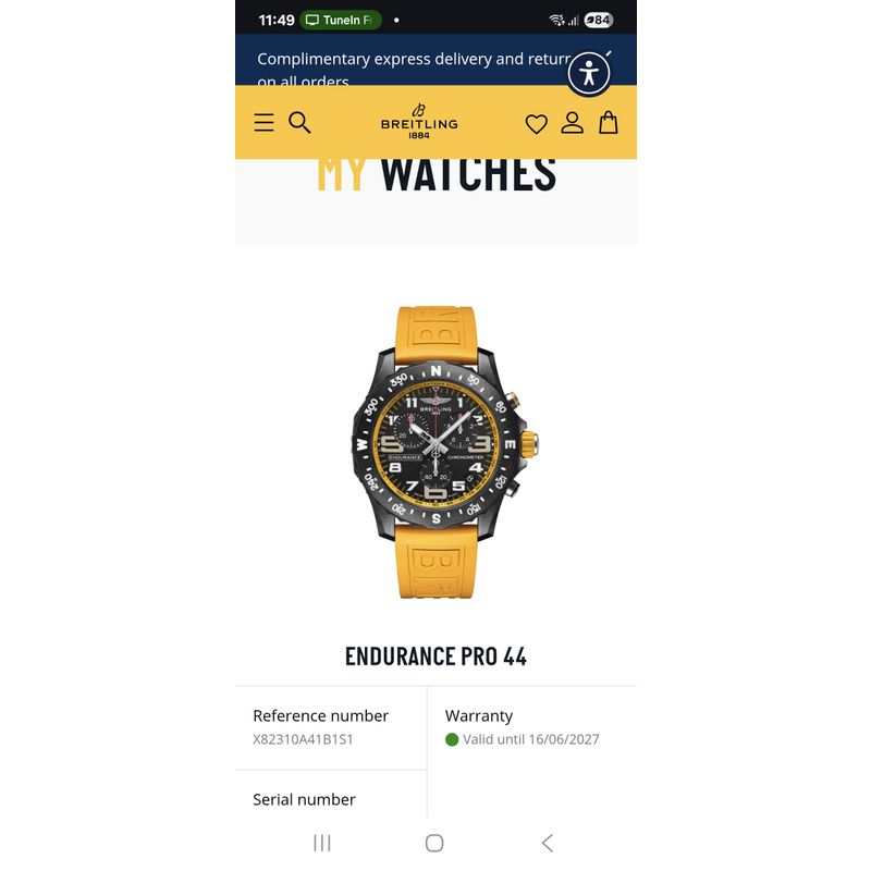 Image 17 of Breitling Endurance Pro 'Yellow' X82310; Chronograph men's watch