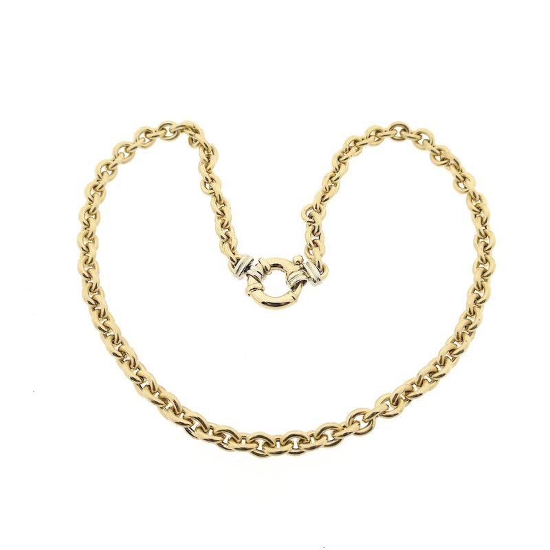 Image 4 of Gold anchor link necklace