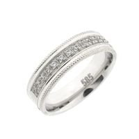 White gold ring with zirconia