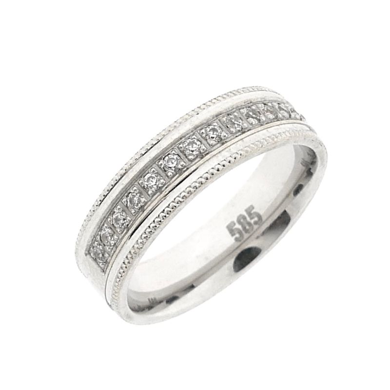 Image 1 of White gold ring with zirconia