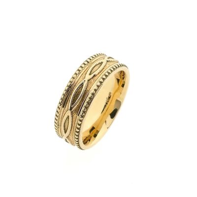 Image 1 of Yellow Gold Men's Ring with Pattern