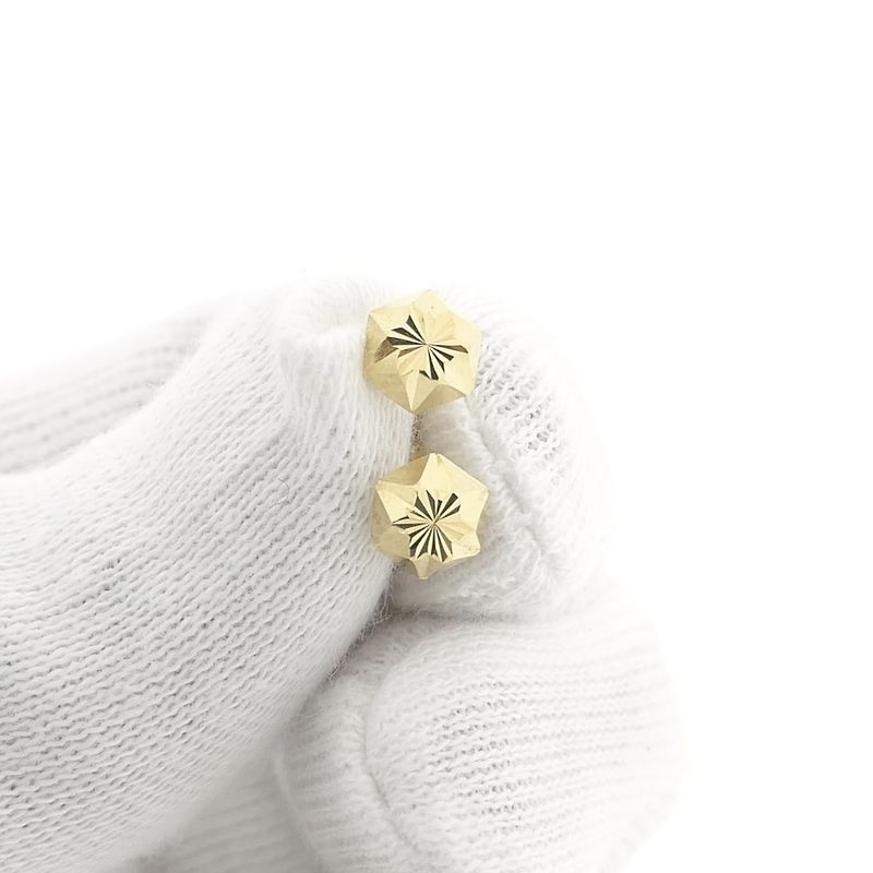 Image 10 of Gold faceted stud earrings