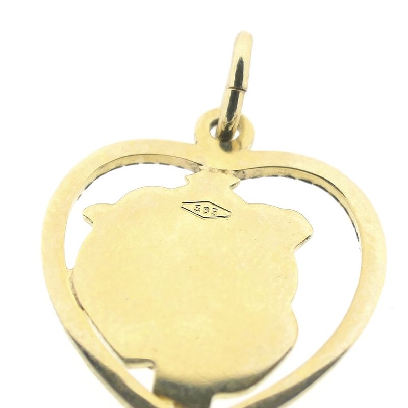 Image 6 of Gold pendant of a heart with a boy's head
