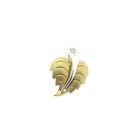 Image 1 of Two-tone gold pendant of a leaf with diamond | 0.02 ct.