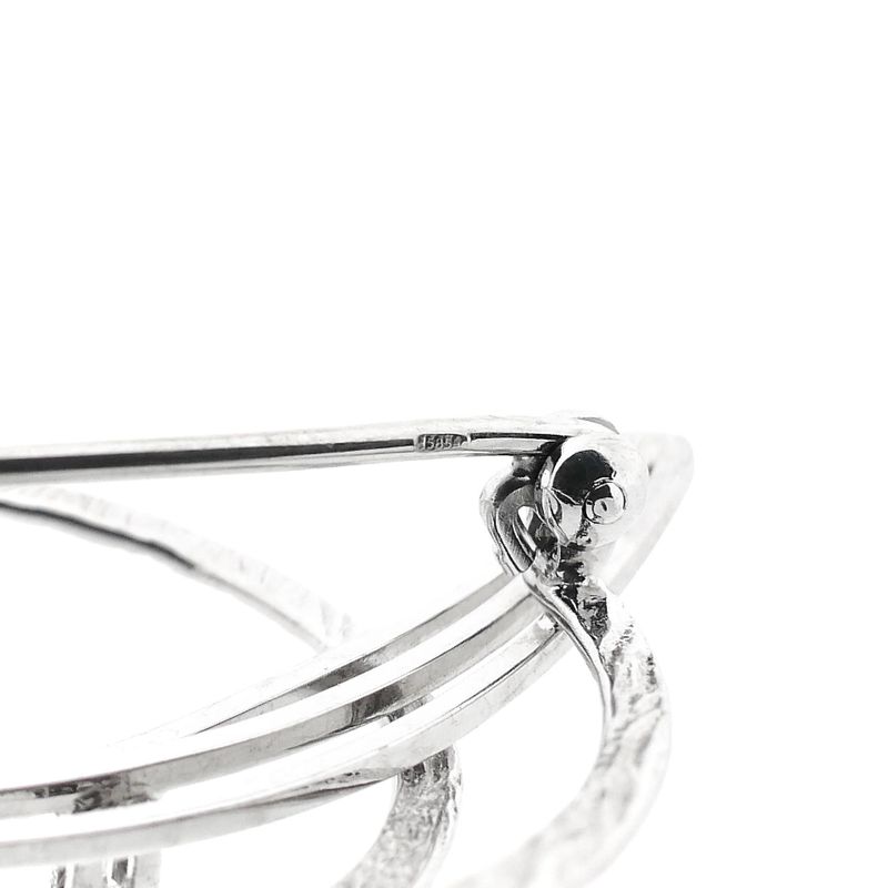Afbeelding 4 van Witgouden broche gezet met een parel en diamanten; 0,07 ct.