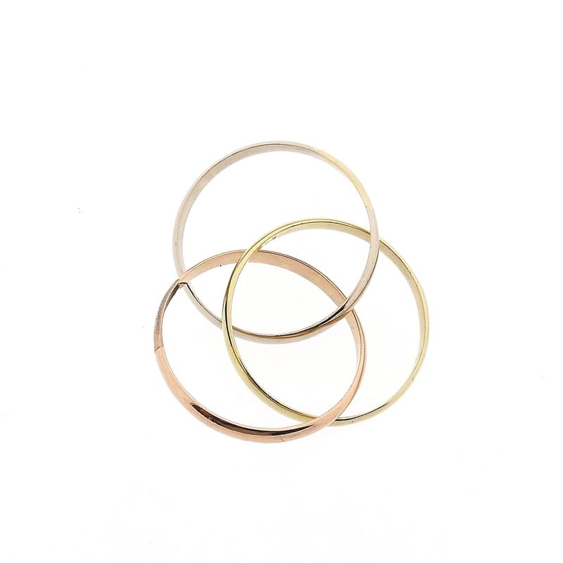 Image 5 of Tricolor Gold Ring; 14 Karat; Size 22.5