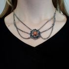 Image 2 of Antique silver necklace with blood coral | 40-45 cm