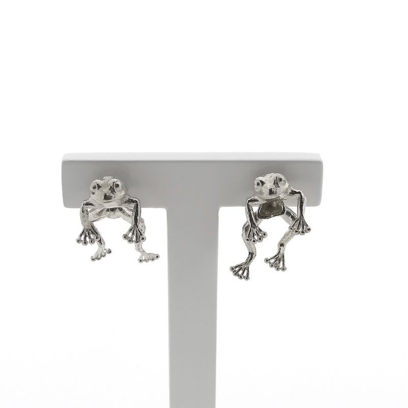 Image 1 of Silver frog stud earrings