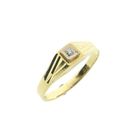 Image 1 of Gold solitaire ring with diamond; 0.025 ct.