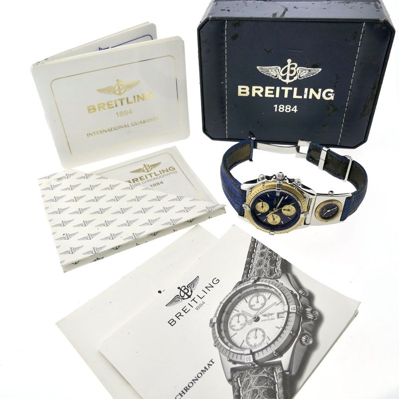 Image 18 of Breitling Chronomat D13047; Vintage pilot men's watch with UTC module