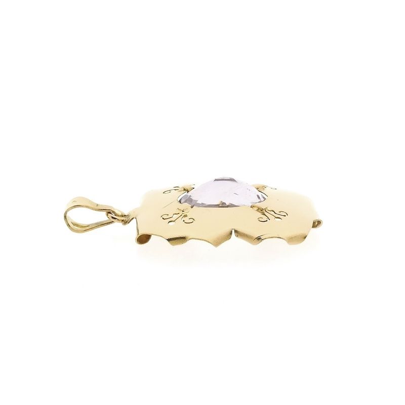 Image 3 of Gold pendant with clear zirconia