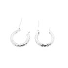 Image 6 of White gold earrings with engravings; Ø 15.8 mm