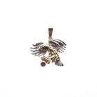 Image 1 of Two-tone gold pendant of Eagle with ruby