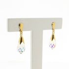Image 3 of Gold stud earrings with crystal
