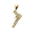 Image 3 of Gold pistol pendant with zirconia | Glock