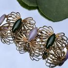 Image 2 of Gold bracelet with amethyst and jade