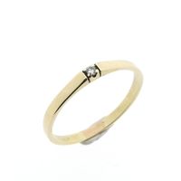 Gold solitaire ring with diamond | 0.02 ct.