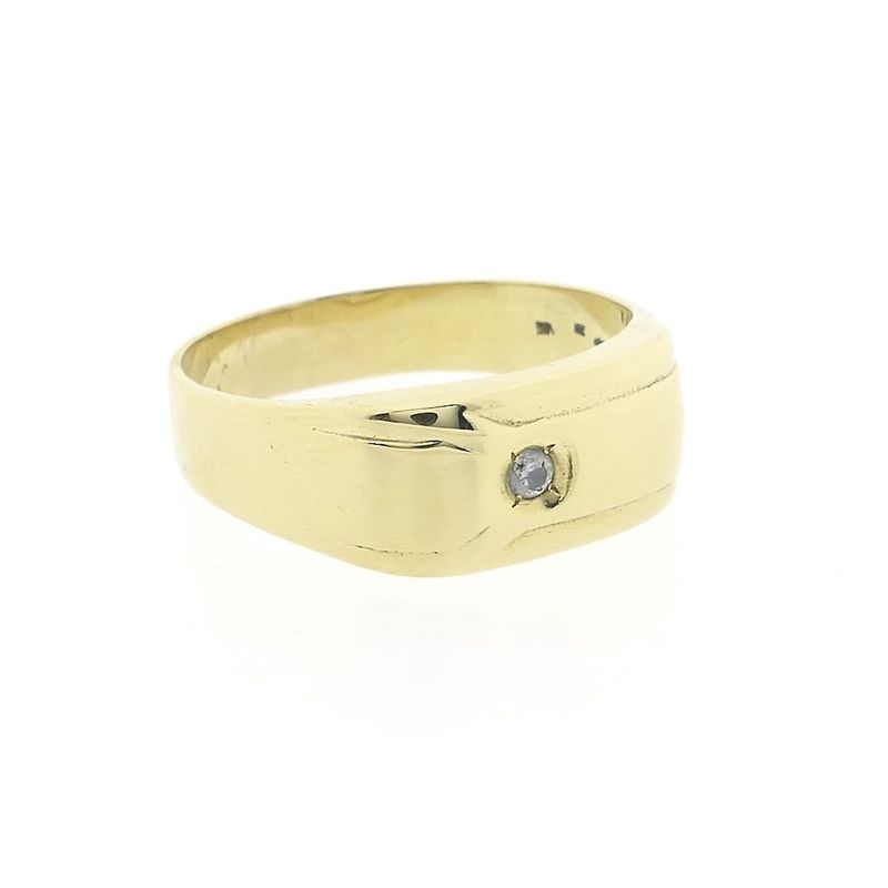 Image 4 of Gold men's signet ring with zirconia