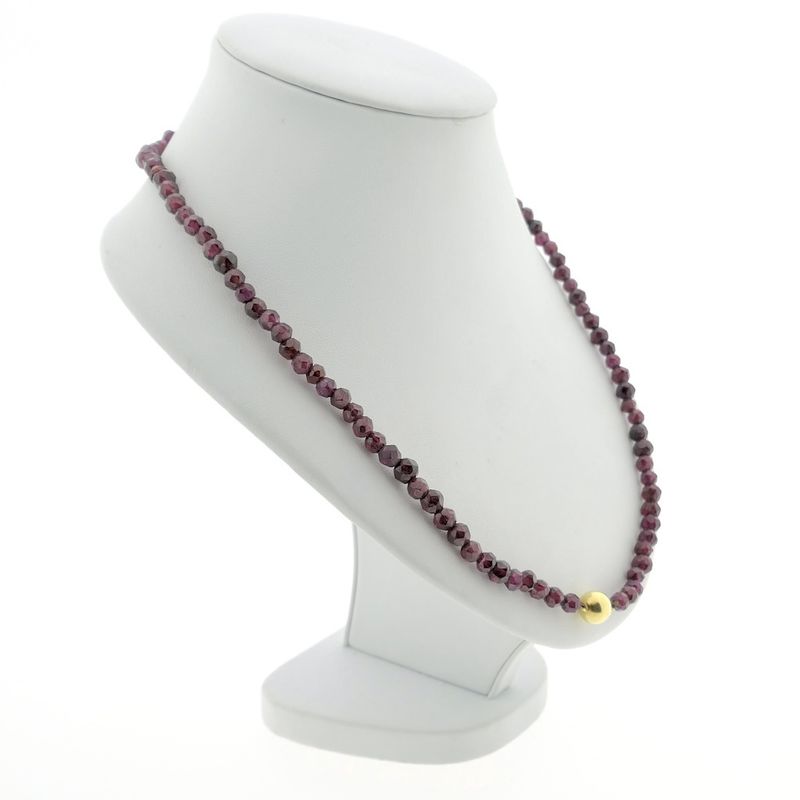 Image 4 of Antique garnet bead necklace with gold decorative clasp