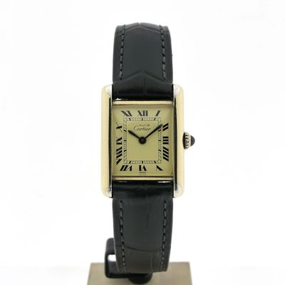 Image 1 of Cartier Tank Vermeil 3 096505; Vintage mechanisch dames horloge