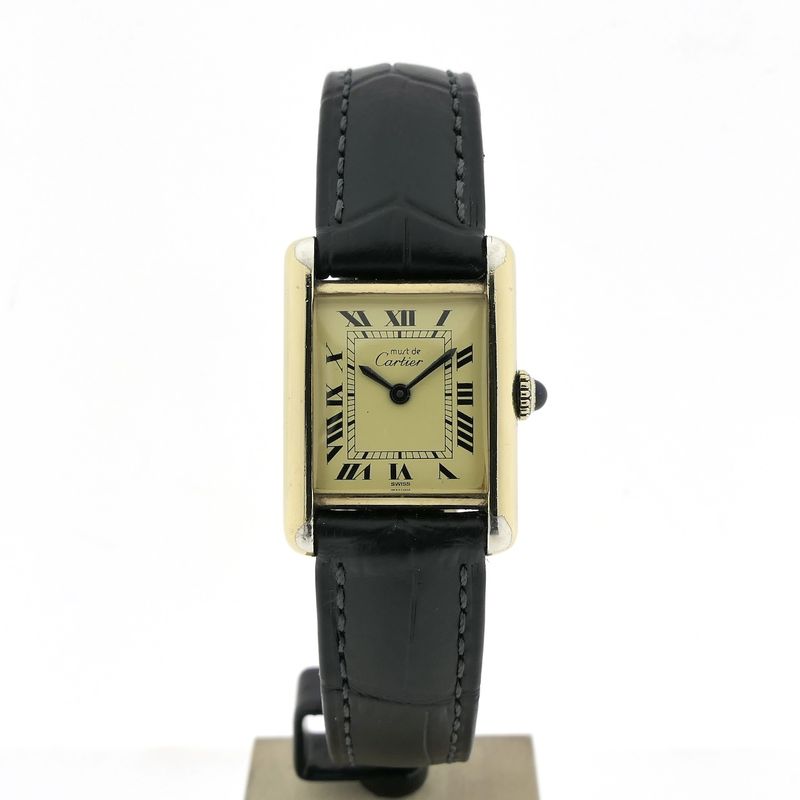 Image 1 of Cartier Tank Vermeil 3 096505; Vintage mechanisch dames horloge