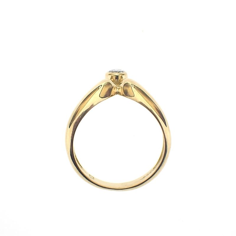 Image 4 of 18K Gold V-shaped ring with diamond | 0.15 ct.
