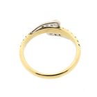 Image 3 of Gold Ring with White Sapphires; 14K; Size 17.5