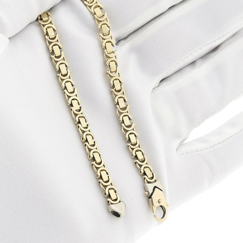 Image 9 of Gold flat king's link bracelet | 19 cm