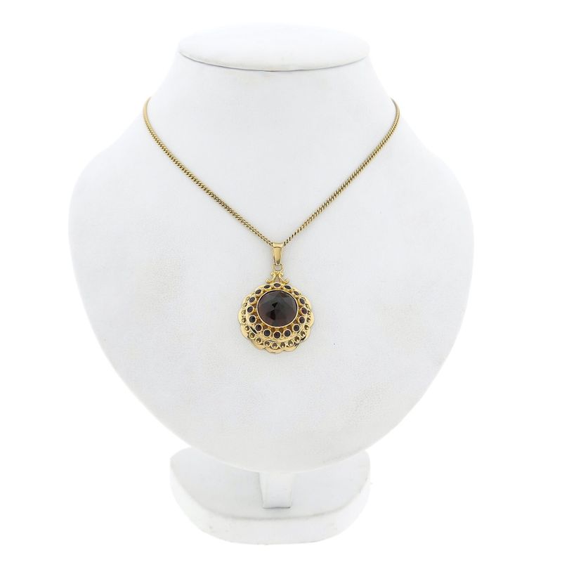 Image 4 of Vintage Gold Garnet Pendant