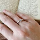 Image 3 of White gold solitaire ring with diamond; 0.09 ct.