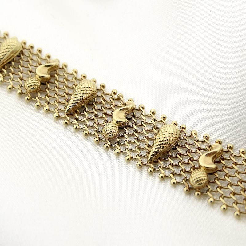 Image 7 of Gold gallery wire link bracelet