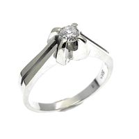 White gold solitaire ring; diamond 0.27 ct.