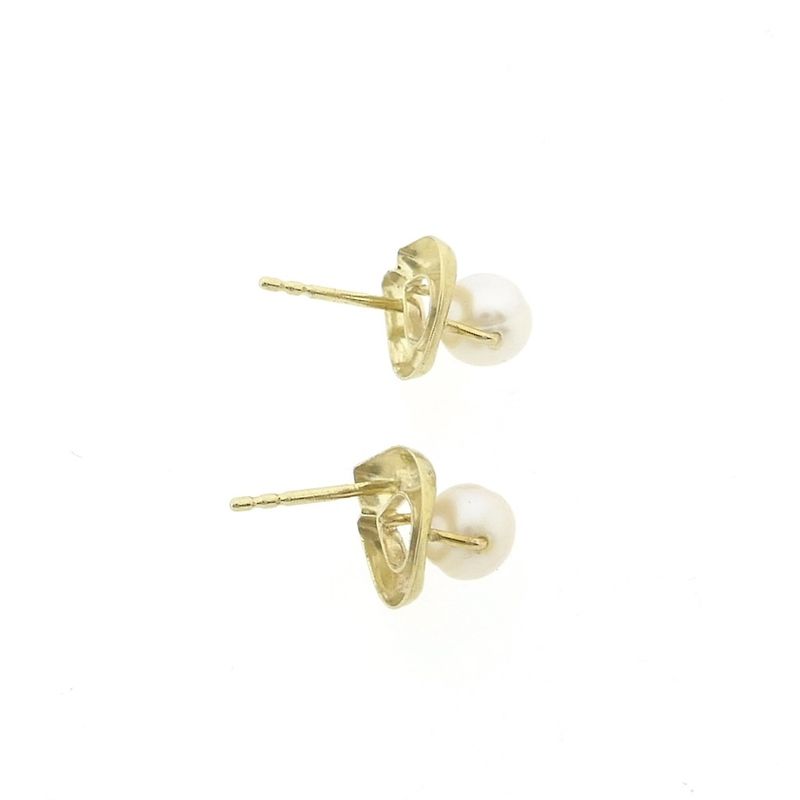 Image 10 of Gold stud earrings with pearl