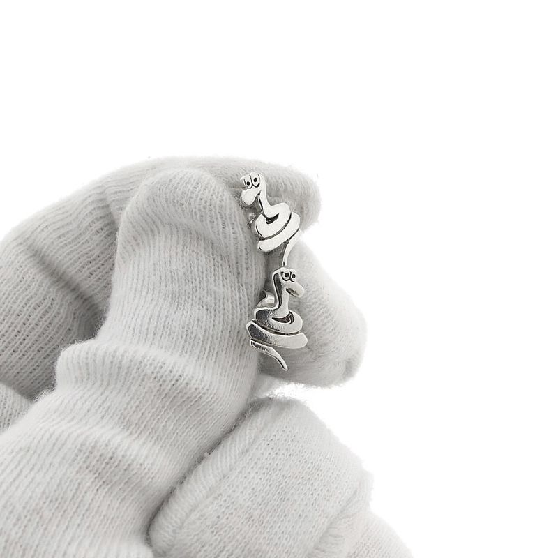 Image 6 of Silver snake stud earrings