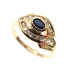 Image 1 of 18 carat gold ring with zirconia and sapphire eye