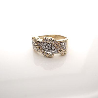 Image 2 of Gold pavé ring set with diamonds; 0.52 ct.