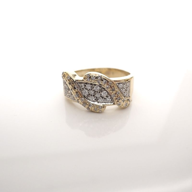 Image 2 of Gold pavé ring set with diamonds; 0.52 ct.
