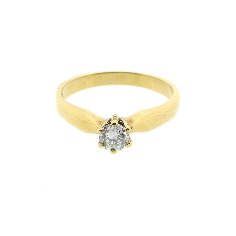 Image 3 of Gold (wedding) ring with diamond; 0.25 ct.