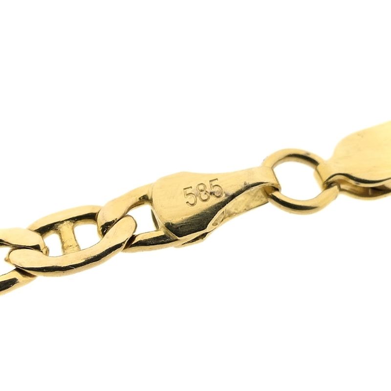 Image 5 of Two-tone gold navy link necklace 56.5 cm | Mioro