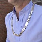 Image 10 of Long silver flat king chain | 72 cm
