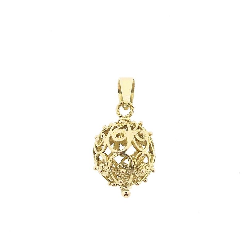 Image 1 of Vintage two-tone convex gold pendant